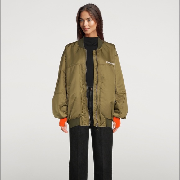 KHRISJOY SATIN BOMBER JACKET - Picture 1 of 15